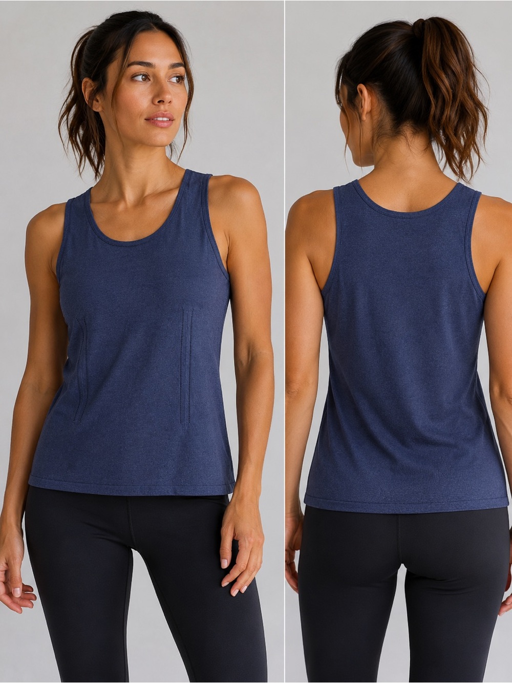 Saks Fifth Avenue Silk Cashmere Tank Top Large Blue Sleeveless Luxury Sweater